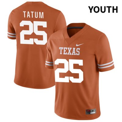 Texas Longhorns Youth #25 Joe Tatum Authentic Orange NIL 2022 College Football Jersey XFB57P5W